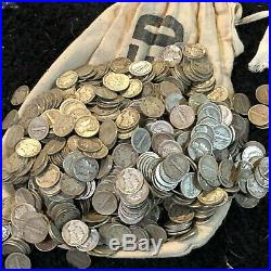 1000 Dimes $100 Face Value All Mercury Dime 90% Silver Us Coin Full Dates #9d