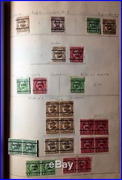 1000++ORGANIZED ACCUMULATION all 1920s PRECANCELED U. S. STAMPS HINGED A-M STATES