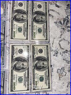 100 Dollar Star Note Bills, All Serial Numbers Random Years! Au Mint