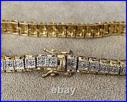 10CT Round Lab Created Diamond Womens Tennis Bracelet 14K Yellow Gold Plated