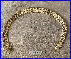 10CT Round Lab Created Diamond Womens Tennis Bracelet 14K Yellow Gold Plated