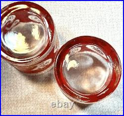(10) CULVER 6 OLD FASHIONED, 4 HIGHBALL GLASSES PAISLEY PATTERN 22 KT Gold/Red