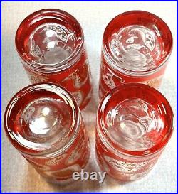 (10) CULVER 6 OLD FASHIONED, 4 HIGHBALL GLASSES PAISLEY PATTERN 22 KT Gold/Red