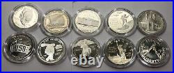 10pc Modern US Commemorative Dollar Set. In Original Capsule. All Different