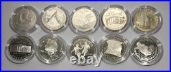 10pc Modern US Commemorative Dollar Set. In Original Capsule. All Different