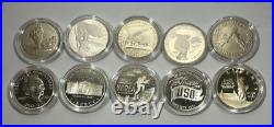 10pc Modern US Commemorative Dollar Set. In Original Capsule. All Different