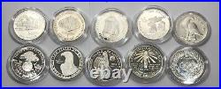10pc Modern US Commemorative Dollar Set. In Original Capsule. All Different