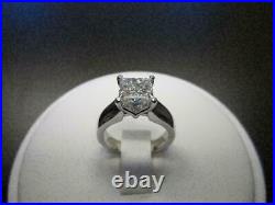 14K White Gold Finish 3Ct Princess Cut Lab Created Diamond Women Engagement Ring
