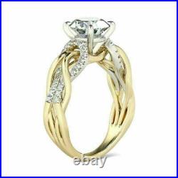 14K Yellow Gold Finish 2.50CT Round Cut VVS1 Diamond Solitaire Engagement Ring