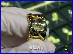 14k Solid Yellow Gold 15mm Miami Cuban Link Ring Mens 22.1g All Sizes