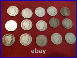 15 Barber Dimes All Circulated 1899/1914 See Description for Specifics