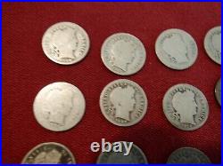 15 Barber Dimes All Circulated 1899/1914 See Description for Specifics