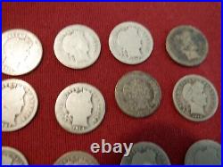 15 Barber Dimes All Circulated 1899/1914 See Description for Specifics