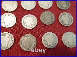 15 Barber Dimes All Circulated 1899/1914 See Description for Specifics