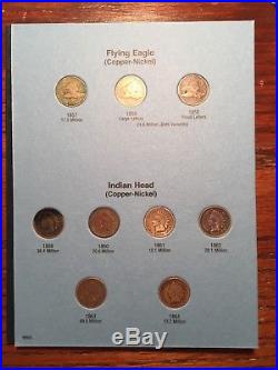 1857-1909 Flying Eagle & Indian Head Cent Collection All with clear dates