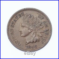 1866 1C Indian Head Cent XF Condition, All Brown Color, Clean Bold LIBERTY