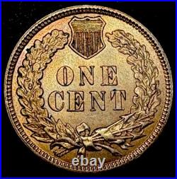 1880 BU RB Indian Head Cent Amazing Natural Toning, All 4 Diamonds Sharp Detail