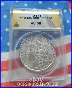 1887 Morgan Dollar Top 100 Vam-12a Ddo Anacs Au 58 Nice Strike All White