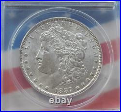 1887 Morgan Dollar Top 100 Vam-12a Ddo Anacs Au 58 Nice Strike All White