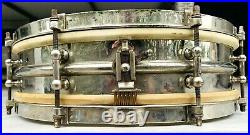 1920s antique LUDWIG SNARE DRUM vintage 14X4 8-LUG eight ALL METAL 2 PIECE SHELL