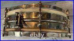 1920s antique LUDWIG SNARE DRUM vintage 14X4 8-LUG eight ALL METAL 2 PIECE SHELL