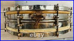 1920s antique LUDWIG SNARE DRUM vintage 14X4 8-LUG eight ALL METAL 2 PIECE SHELL