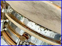 1920s antique LUDWIG SNARE DRUM vintage 14X4 8-LUG eight ALL METAL 2 PIECE SHELL