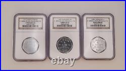 1921 (x3) USA SHOP TOKENS $1 Dollar, 25c, 10c. ALL NGC MS65