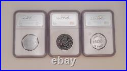 1921 (x3) USA SHOP TOKENS $1 Dollar, 25c, 10c. ALL NGC MS65