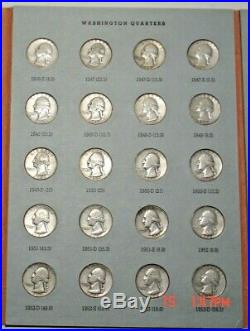 1932-1962 Pds Complete Set Of 80 Silver Washington Quarters With All Key Dates