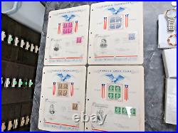 1940 Famous Americans FDCs Sc 859-893 All 35 With Mint Blocks in FAS Binder