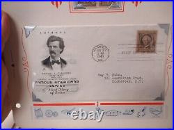 1940 Famous Americans FDCs Sc 859-893 All 35 With Mint Blocks in FAS Binder