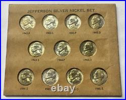1942-1945 silver war nickels 11 Coins Beautiful Coins GREAT TONING