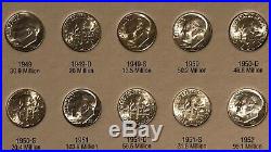 1946-1964 Set Silver Roosevelt Dimes All Uncirculated to BU NICE SET