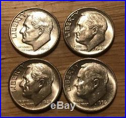 1946-1964 Set Silver Roosevelt Dimes All Uncirculated to BU NICE SET