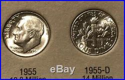 1946-1964 Set Silver Roosevelt Dimes All Uncirculated to BU NICE SET