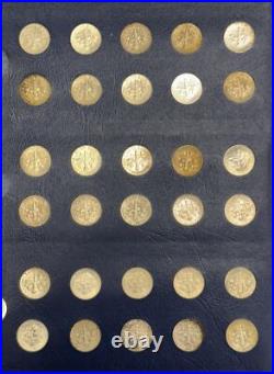 1946-1971 57 COIN ROOSEVELT DIME SET, With ALL 48 SILVER DIMES, CIRC-UNC IN ALBUM