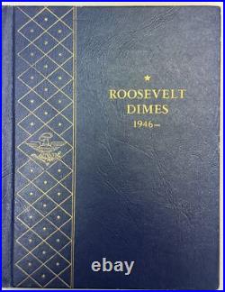 1946-1971 57 COIN ROOSEVELT DIME SET, With ALL 48 SILVER DIMES, CIRC-UNC IN ALBUM