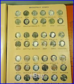 1946-2012-P, D, S Complete Roosevelt Dime Set Dansco BU + ALL Silver & Clad PROOFS