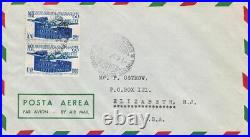 1952 Trieste A N° 155 Pair Su Envelope For All United States