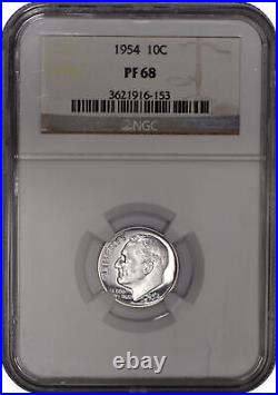 1954 United States Proof Set 1c-50c All NGC PF68 (PR68) Quality Set