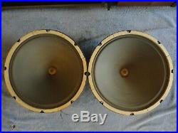 1959 Jensen P15q Pair, Clean, All Code Matched 8 Ohm 15 Speakers