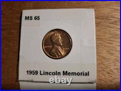 1959 lincoln cent Very Rare Ms65 With Double Collums Reverse And All Steps