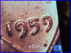 1959 lincoln cent Very Rare Ms65 With Double Collums Reverse And All Steps
