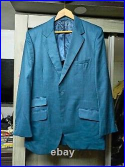 1960s vintage handtailored bespoke classic all worsted USA Union Made suit 42L