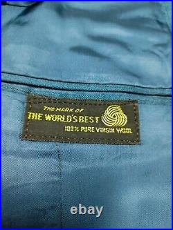 1960s vintage handtailored bespoke classic all worsted USA Union Made suit 42L