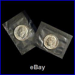 1968 to 2015 P+D Roosevelt Dime Set 1996 W 1982 PD & 1983PD All in Mint Cello