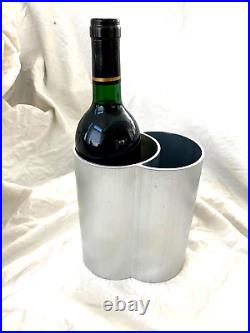 1980s Modern Wine Bucket Server Aluminum Aurora Design Champagne USA Vintage