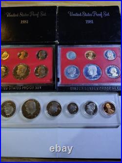 1981-S Type 1 Set And Type 2 Set, And One Mixed Set All Proofs