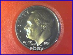 1981 S Type 2 United States Proof Set All 6 Coins Clear S Mintmarks